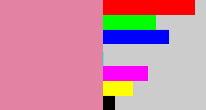 Hex color #e382a2 - pig pink