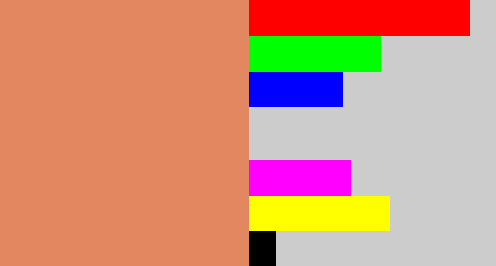 Hex color #e38761 - dark peach