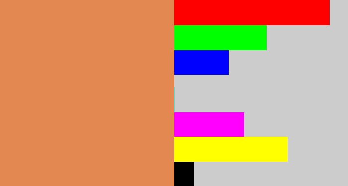 Hex color #e38850 - dark peach