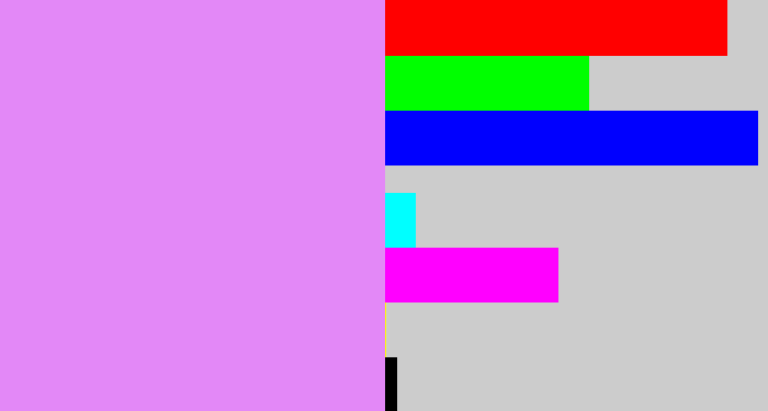 Hex color #e388f7 - purply pink