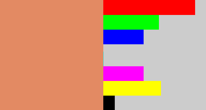 Hex color #e38a63 - dark peach