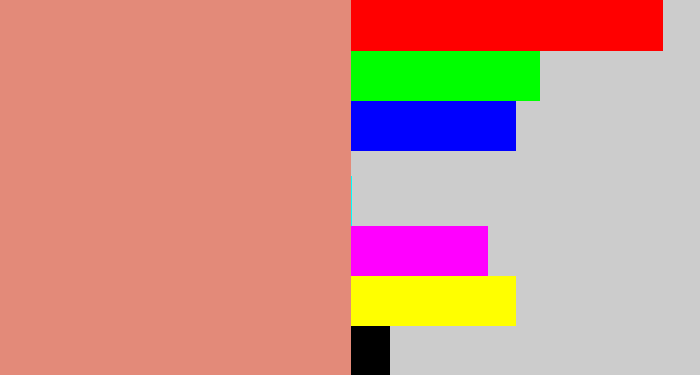 Hex color #e38a79 - pinkish tan