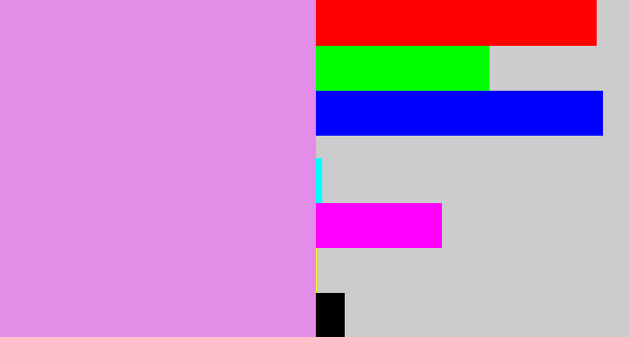 Hex color #e38ce8 - lavender pink