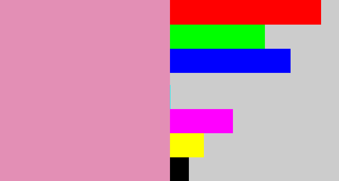 Hex color #e38fb5 - pig pink