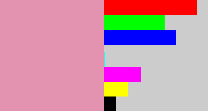Hex color #e393af - faded pink