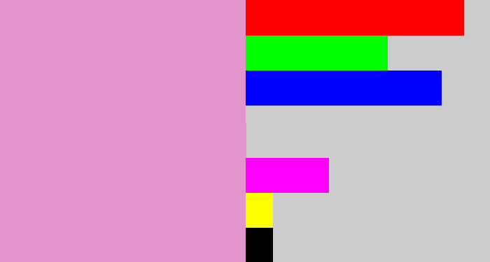 Hex color #e395cb - lavender pink