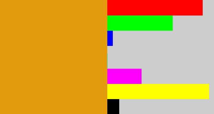 Hex color #e39b0c - burnt yellow