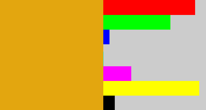 Hex color #e3a60f - burnt yellow