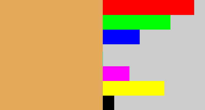 Hex color #e3a95b - desert