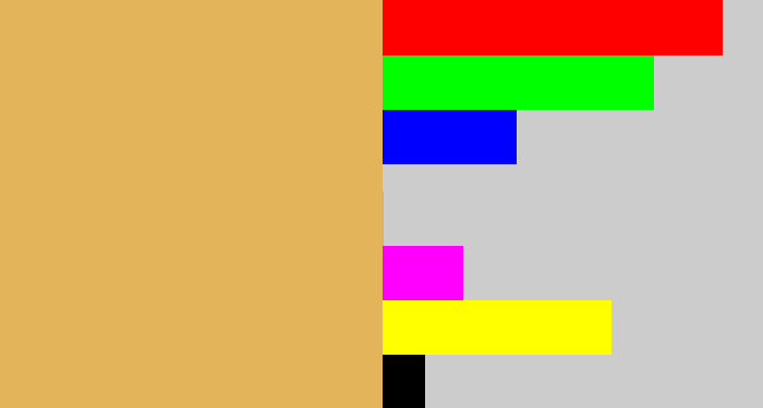 Hex color #e3b45a - desert