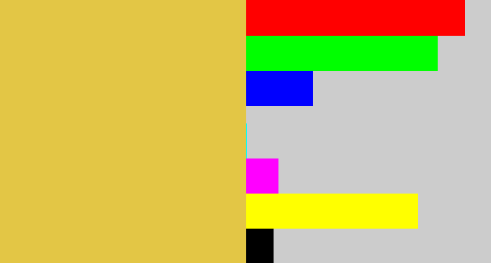 Hex color #e3c645 - maize
