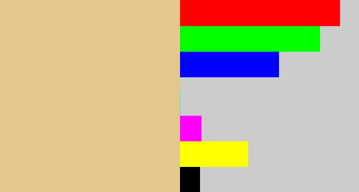 Hex color #e3c78c - sand