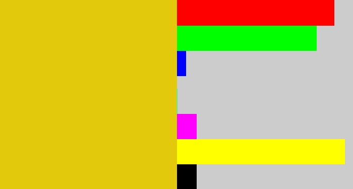 Hex color #e3c90c - piss yellow