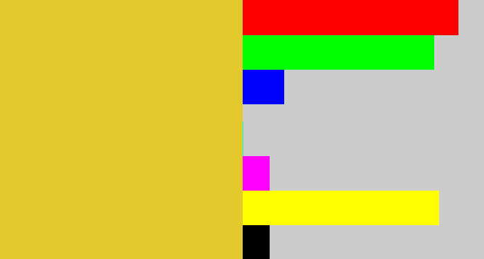 Hex color #e3c92c - piss yellow