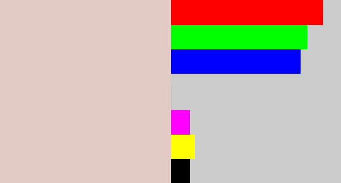 Hex color #e3cbc3 - light grey