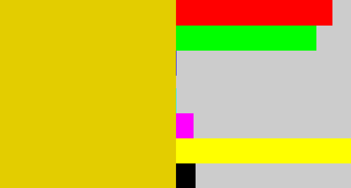 Hex color #e3cd00 - ugly yellow