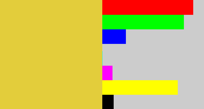 Hex color #e3cd3b - macaroni and cheese