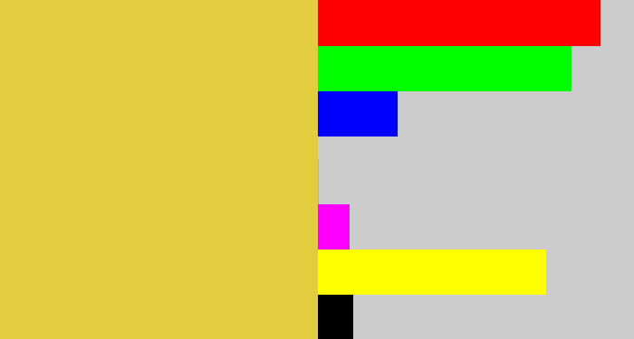 Hex color #e3cd3f - maize