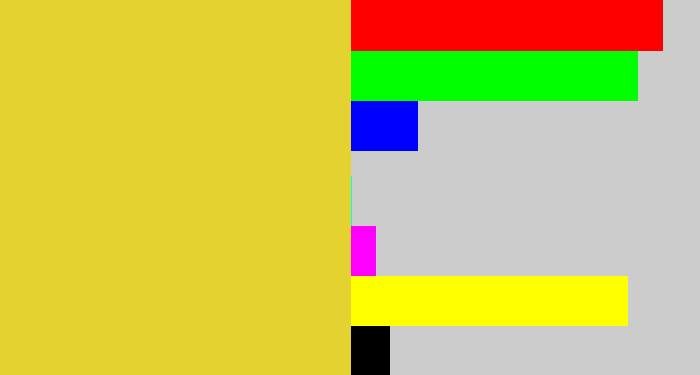 Hex color #e3d230 - piss yellow