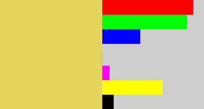 Hex color #e3d45e - dull yellow