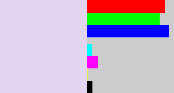 Hex color #e3d4f0 - pale lilac