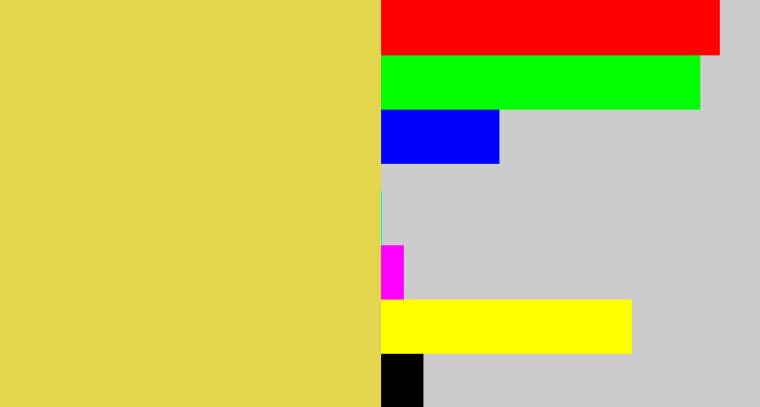 Hex color #e3d54e - dull yellow