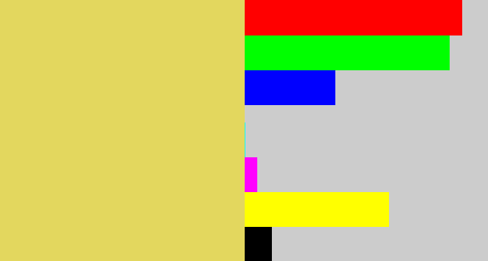 Hex color #e3d75e - dull yellow