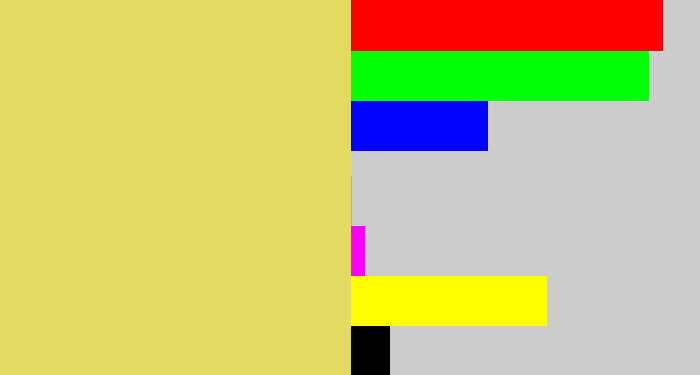 Hex color #e3da64 - dull yellow