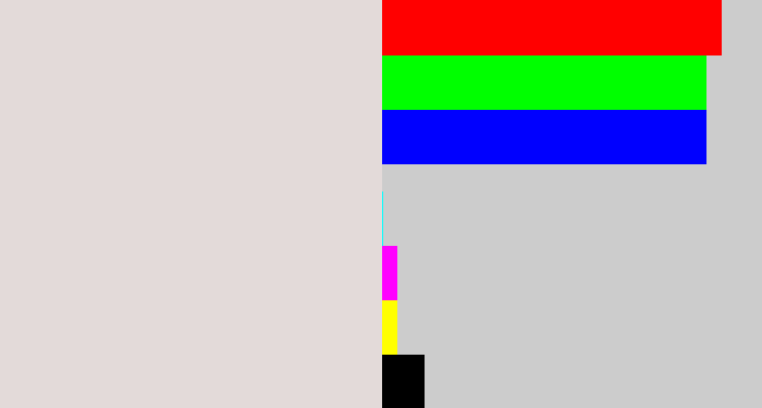 Hex color #e3dad9 - light grey