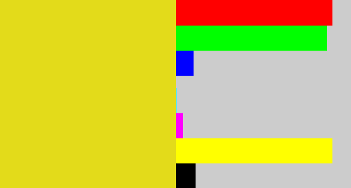 Hex color #e3db1a - piss yellow