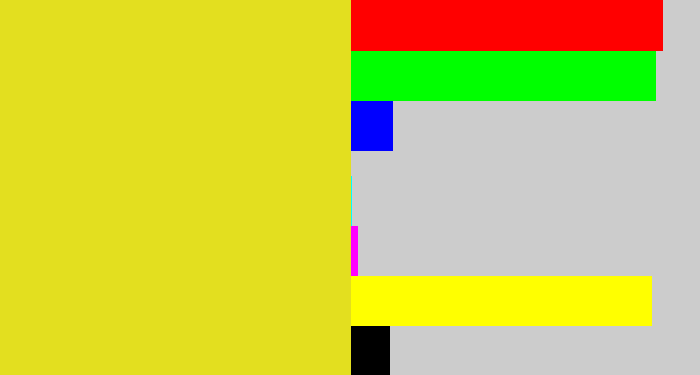 Hex color #e3df1f - piss yellow