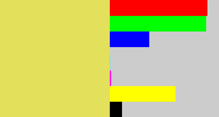 Hex color #e3e05b - dull yellow