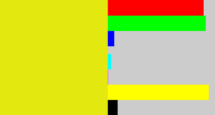 Hex color #e3e90f - piss yellow