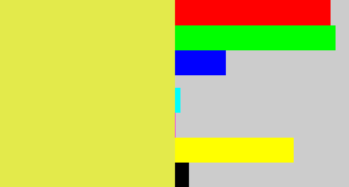 Hex color #e3ea4b - off yellow