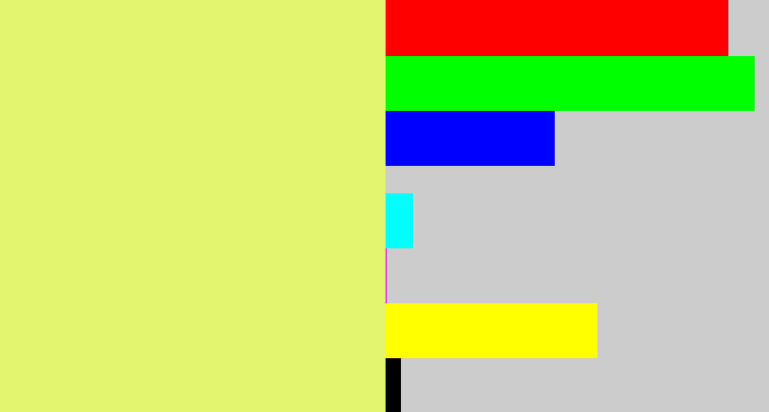 Hex color #e3f56f - yellowish