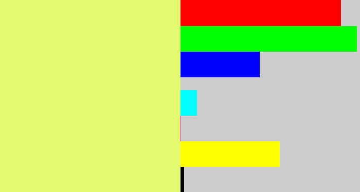 Hex color #e3f96f - yellowish