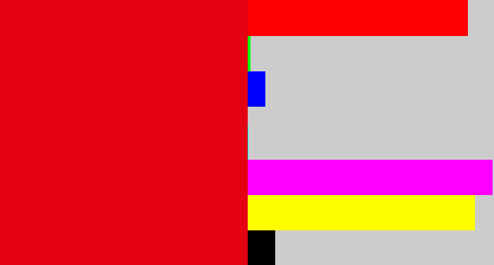 Hex color #e40212 - red