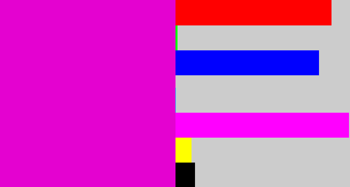 Hex color #e402d0 - fuchsia
