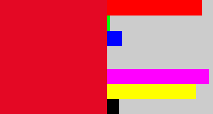 Hex color #e40824 - cherry red