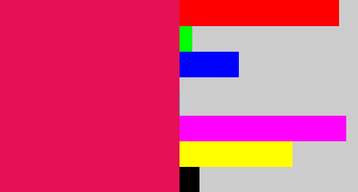 Hex color #e41154 - cerise