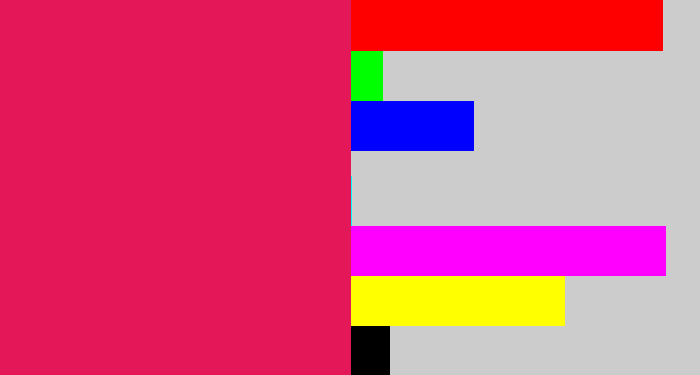 Hex color #e41758 - cerise