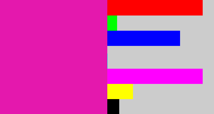 Hex color #e418ad - bright pink