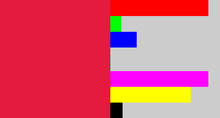 Hex color #e41a3e - pinkish red
