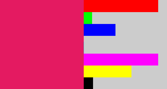 Hex color #e41a61 - cerise