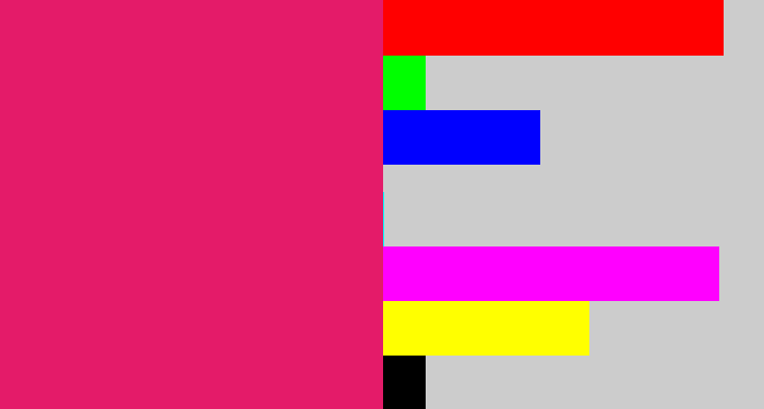 Hex color #e41b69 - cerise