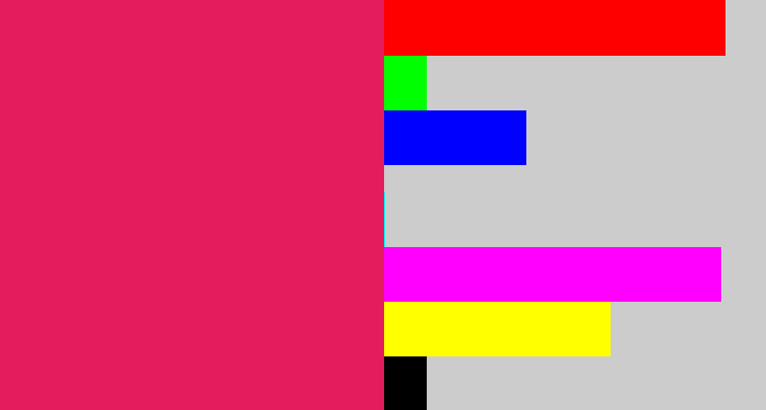 Hex color #e41c5e - cerise