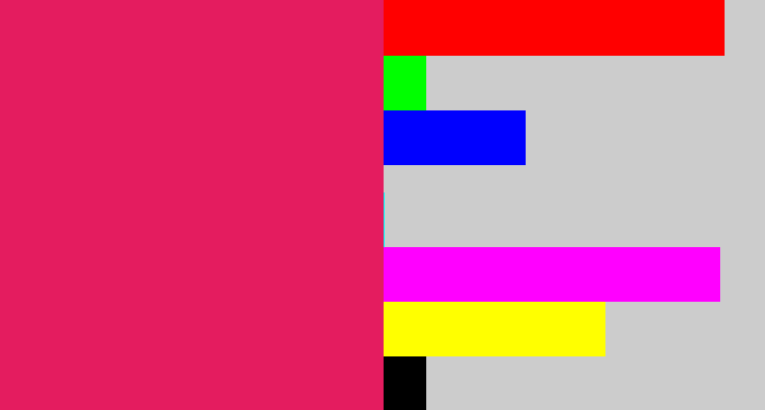 Hex color #e41c5f - cerise