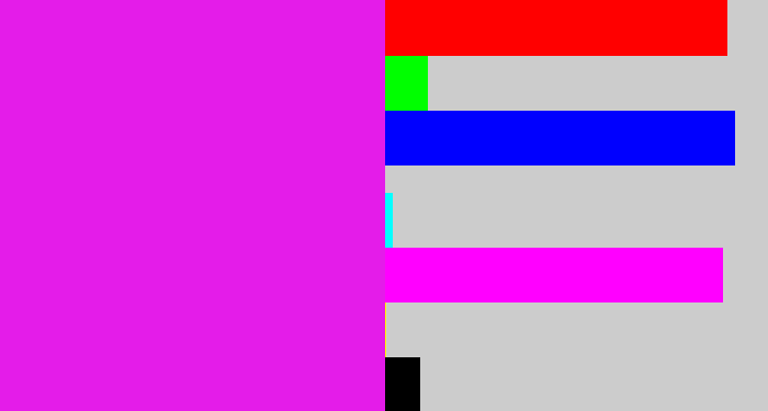 Hex color #e41ce9 - pink/purple