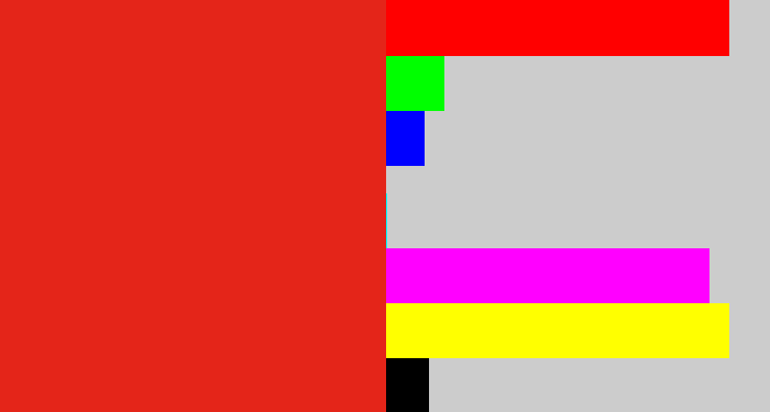 Hex color #e42519 - vermillion
