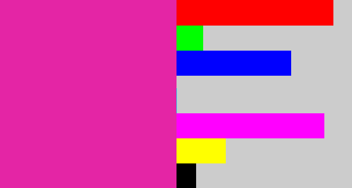 Hex color #e425a5 - purpley pink